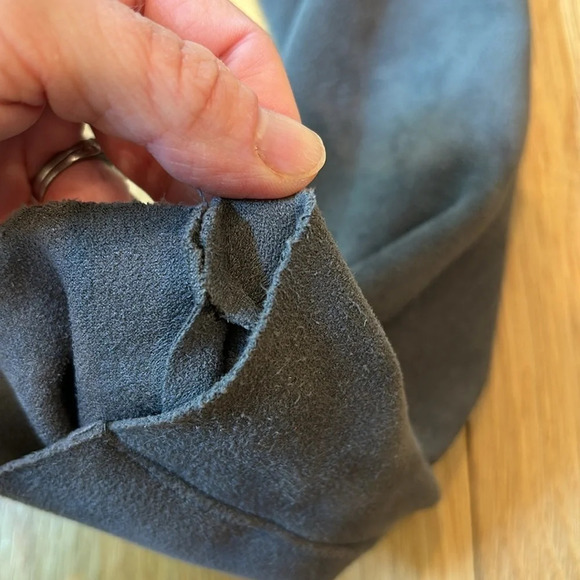 Blank NYC Motorcycle Jacket Faux Suede Drape Front Gray Medium - Picture 8 of 8